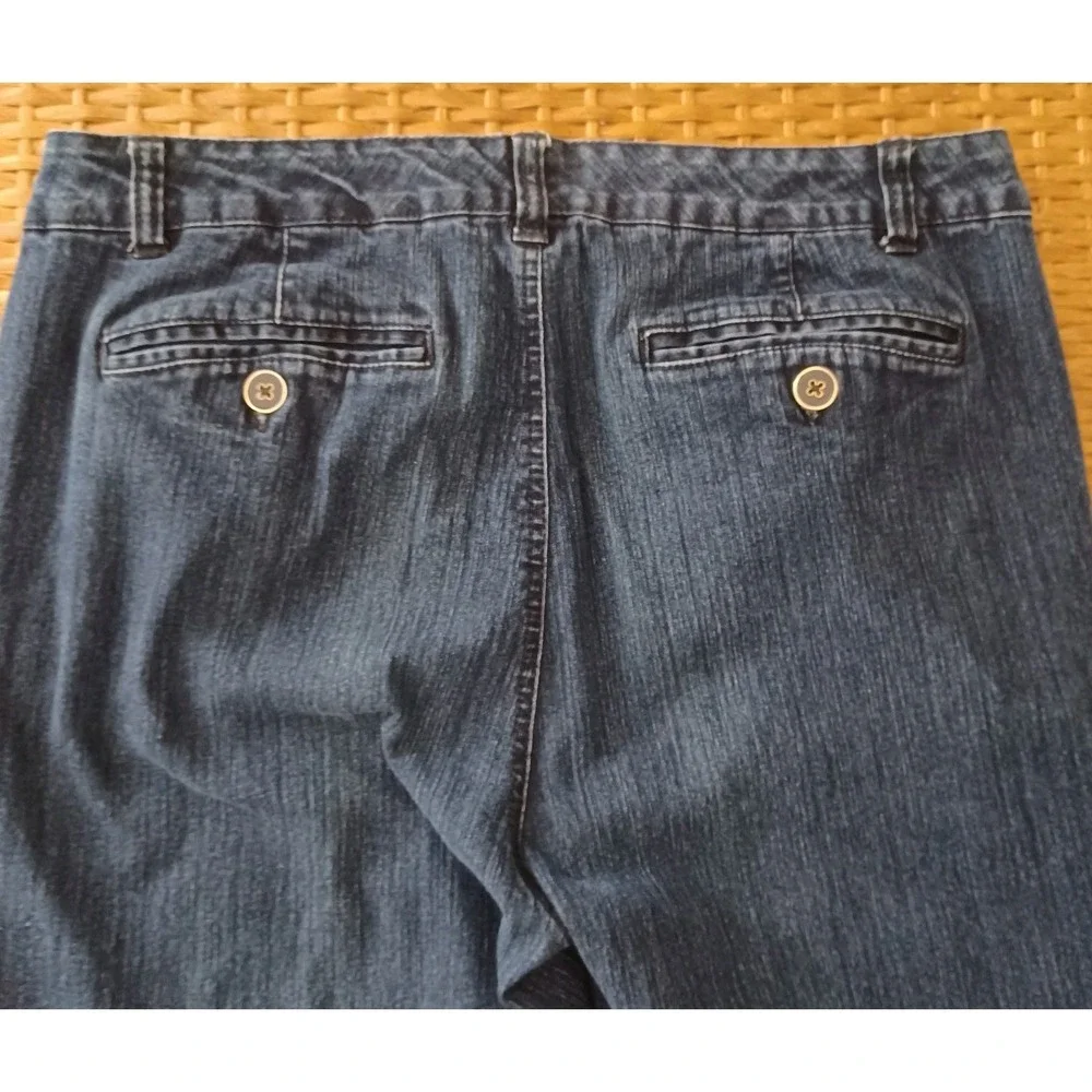 Pappagallo Womens Dark‎ Wash Wide Leg Denim Trouser Jeans Blue Size 10